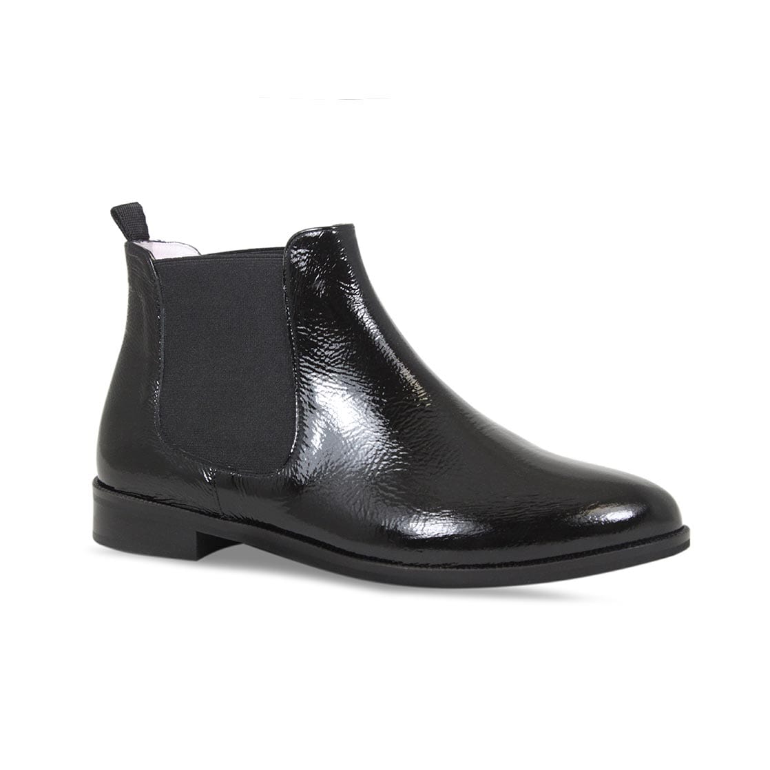 black patent chelsea boots