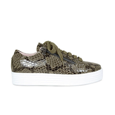 zeevruchten Lui Komkommer Hero: Olive Snake Print Leather - Miracle Sneakers for Bunions – Sole Bliss  USA