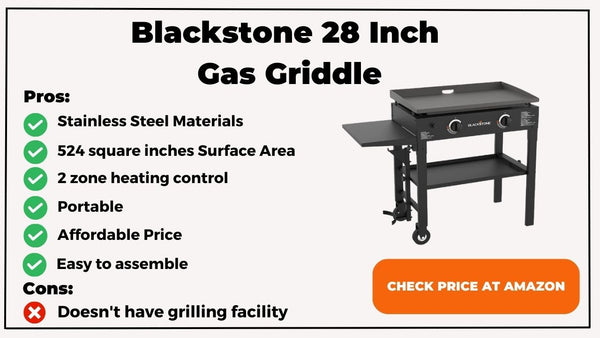 Plancha de gas Blackstone de 28 pulgadas