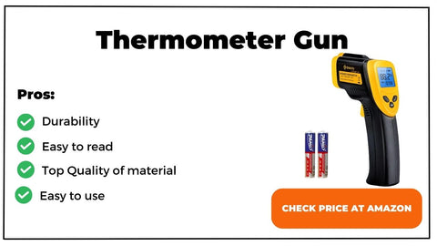 Use Thermometer Gun to read griddle Temperature