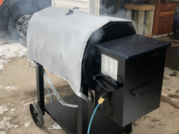 insulated blanket is keeping pit boss smoker warm