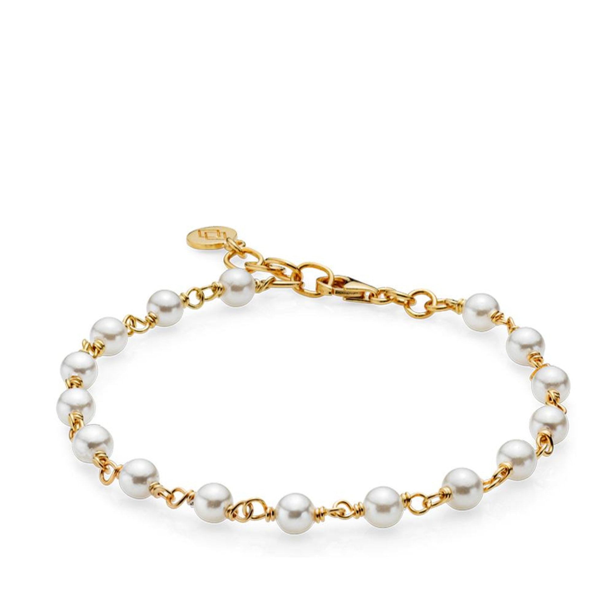 Billede af MISS PEARL - Bracelet gold pl. silver. fresh water pearl