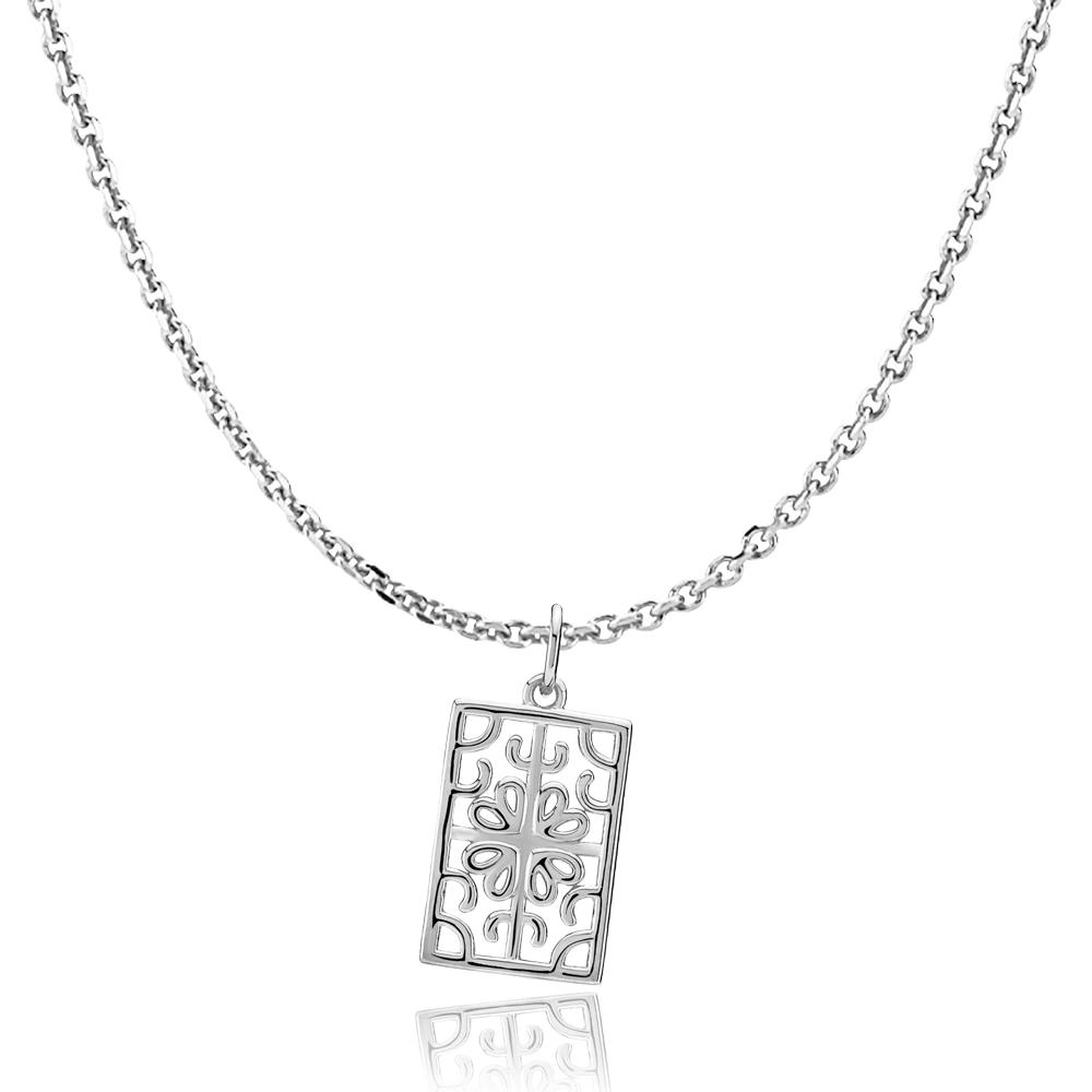 Billede af BALANCE - Chain with pendant shiny recycled silver 45