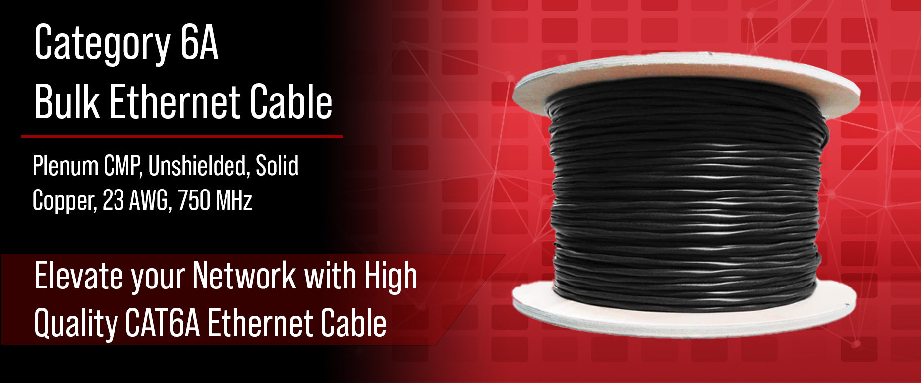 CAT6A Plenum CMP Bulk Ethernet Cable Unshielded