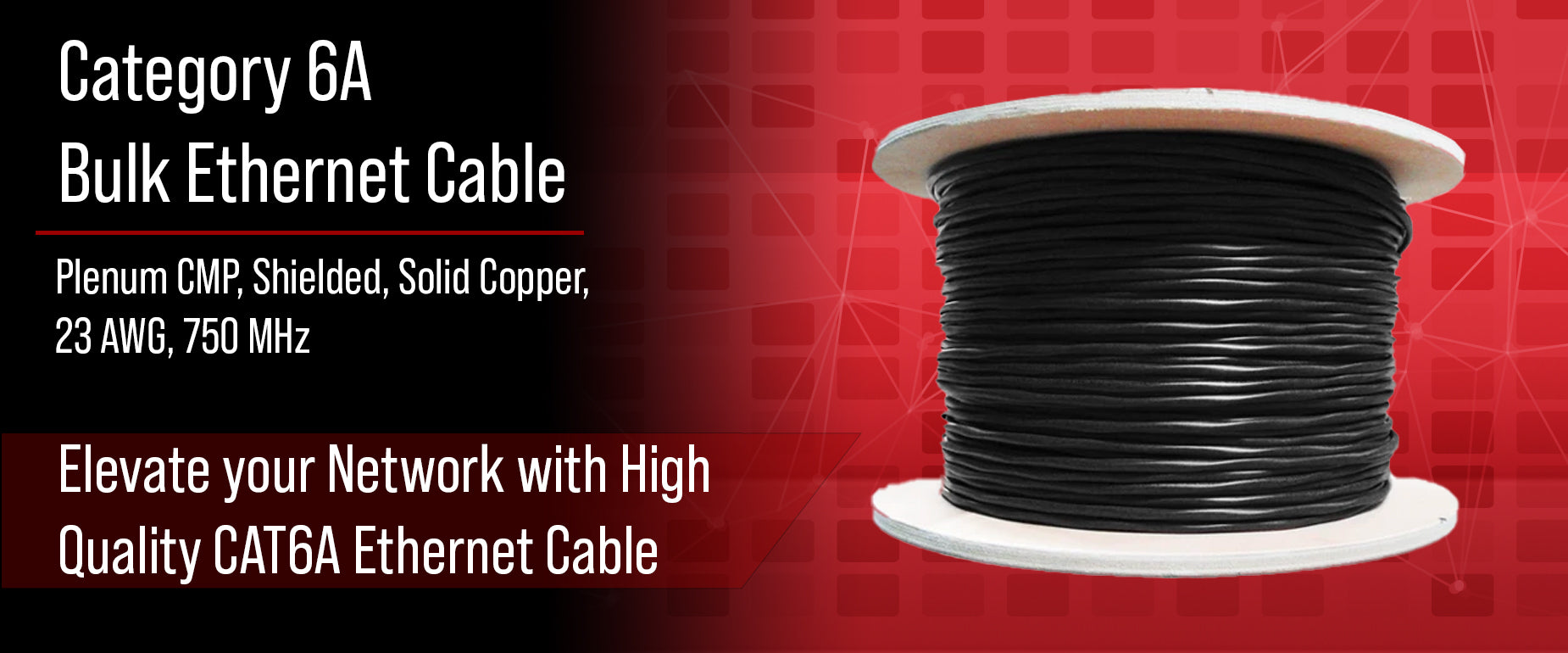 CAT6A Plenum Shielded Bulk Ethernet Cable