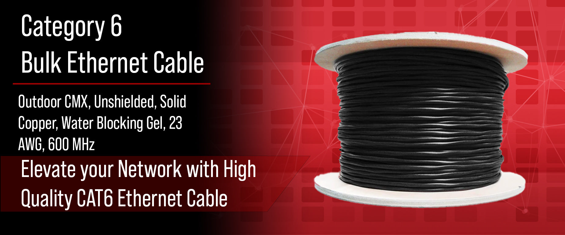  Voltive Cat6 Direct Burial, Gel Filled, 1000ft, Black - UV  Resistant - Solid Bare Copper Bulk Ethernet Cable - UTP - 600MHz - UL  Certified & ETL Verified : Electronics