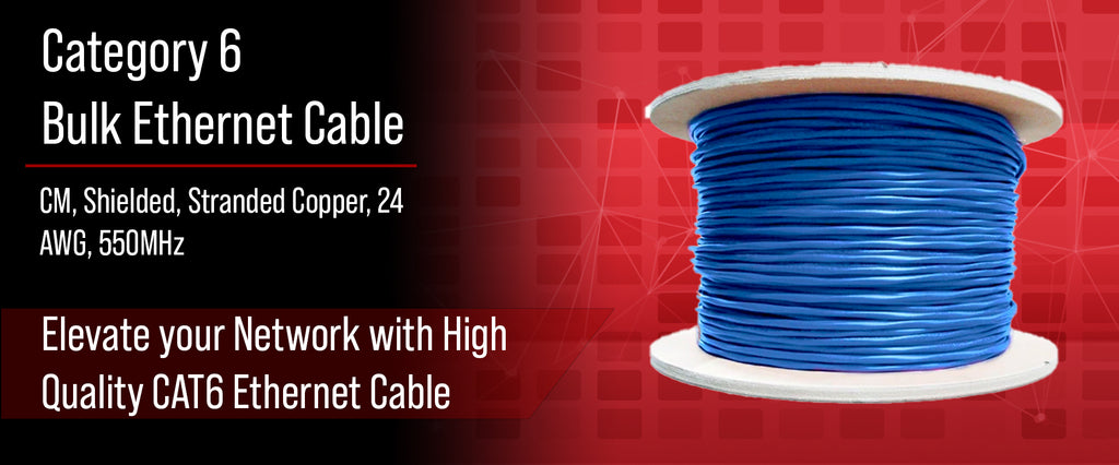 Premium Cat 6e Stranded Ethernet Cable - Copper, Tangle-Free, Riser Rated