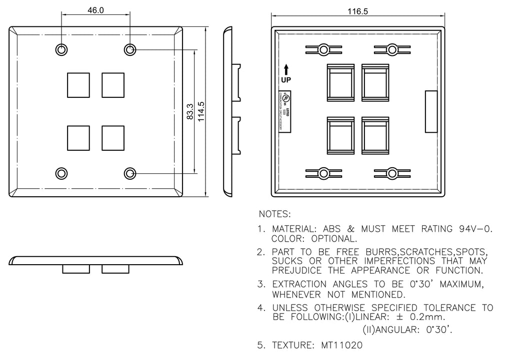 Double-Gang Keystone Wall Plate