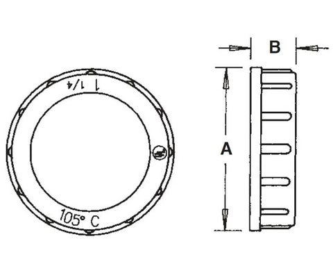 Plastic Insulating Bushings 105™ C Rated Diagram