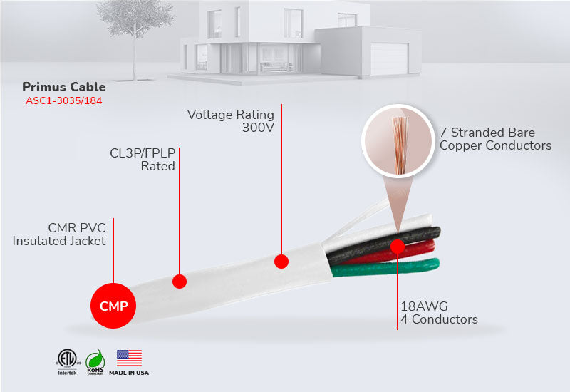 18/4 Alarm Cable for Residential & Commercial Security Systems