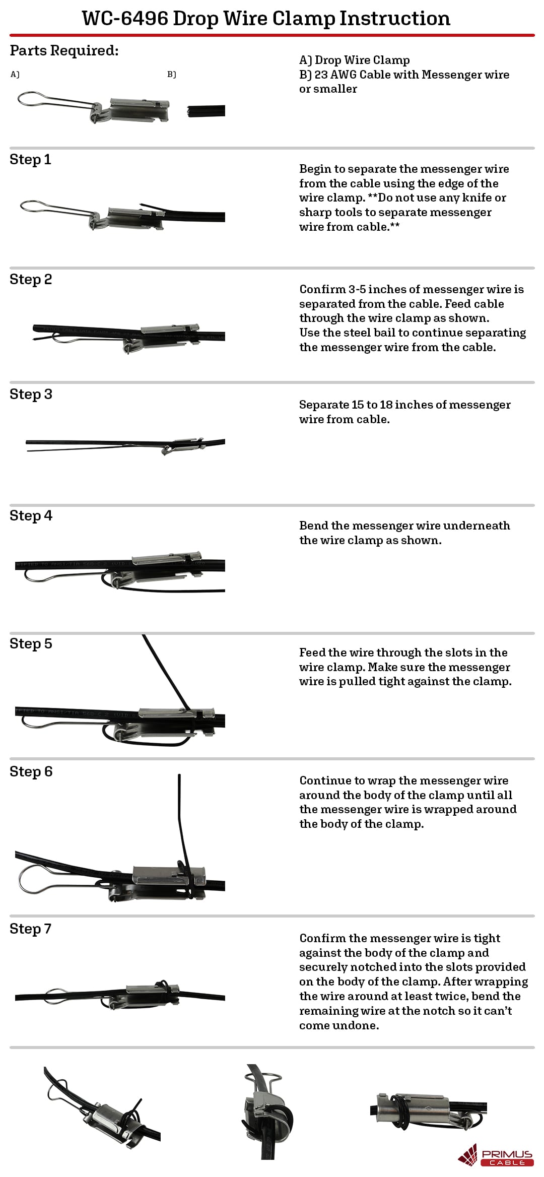 WC-6496 Drop Wire Clamp Instruction Guide