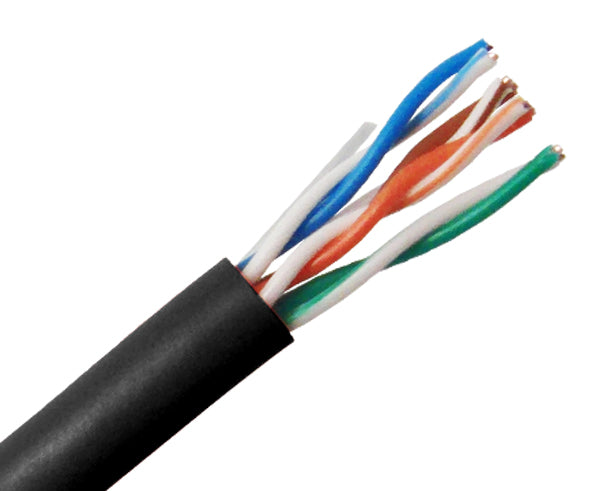 CAT6 Bulk Stranded Ethernet Cable 24 AWG, 1000FT - Black