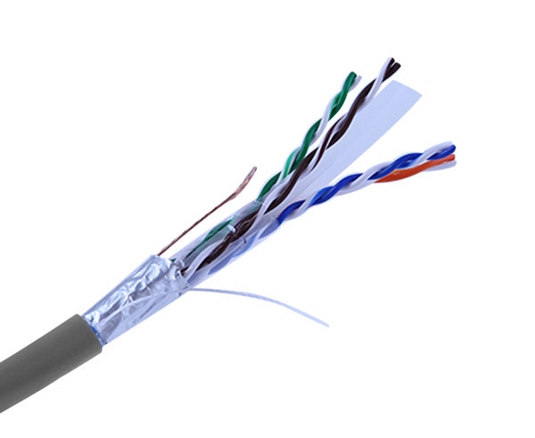 Cat6 Shielded Stranded Bulk Ethernet Cable, cm Rated Gray