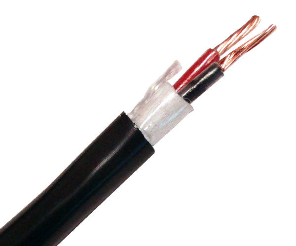 Water Block - Communication Cable - Sun Resistant Direct Burial, CL3/FPL  Rated, 18/2 AWG Stranded (7), Unshielded, 1000 Ft - Black