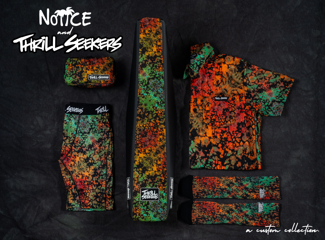 Thrill Seekers x Noiice Dyes . A custom collection designed and made in San Diego,CA.
