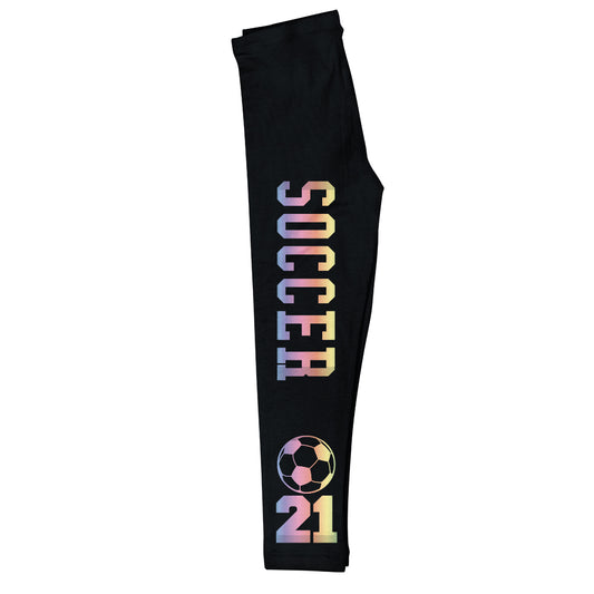 Soccer Ball and Number Black Leggings - Wimziy&Co.