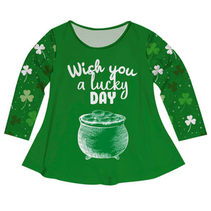 Wish You A Lucky Day Green Long Sleeve Laurie Top - Wimziy&Co.
