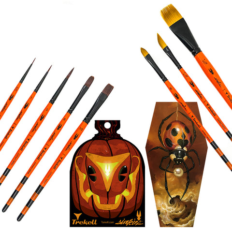 Trekell Art Supplies Greg Simkins Juego de pinceles de Halloween de edición limitada