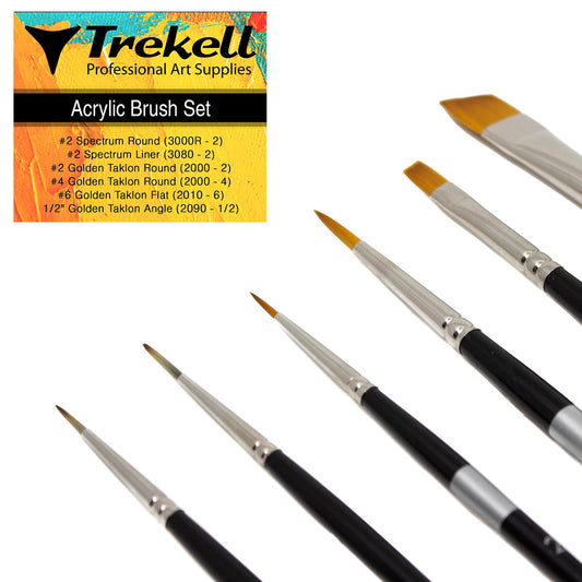 Trekell Not Too Bad Synthetic Hair 6-Pack Artist Brush Sets - for Oil, Acrylic and Watercolor Painting