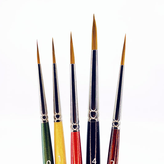 Sienna - Synthetic Red Sable - 10 Long Handle | Trekell Art Supplies Cat's Tongue - 5640 Series / 0
