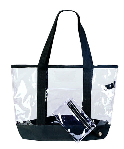 Heavy Duty Clear Tote Bag See Through Messenger Bag Durable 0.5mm Vinyl Student