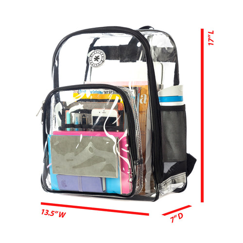 K-Cliffs Unisex Heavy Duty Clear Tote Bag Durable 0.5mm Vinyl Bag Hot Pink,  Travel, Shopping. 