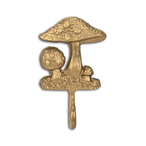 Mythra Golden Mushroom Medley Cast Iron Wall Hook - The 19th Collective