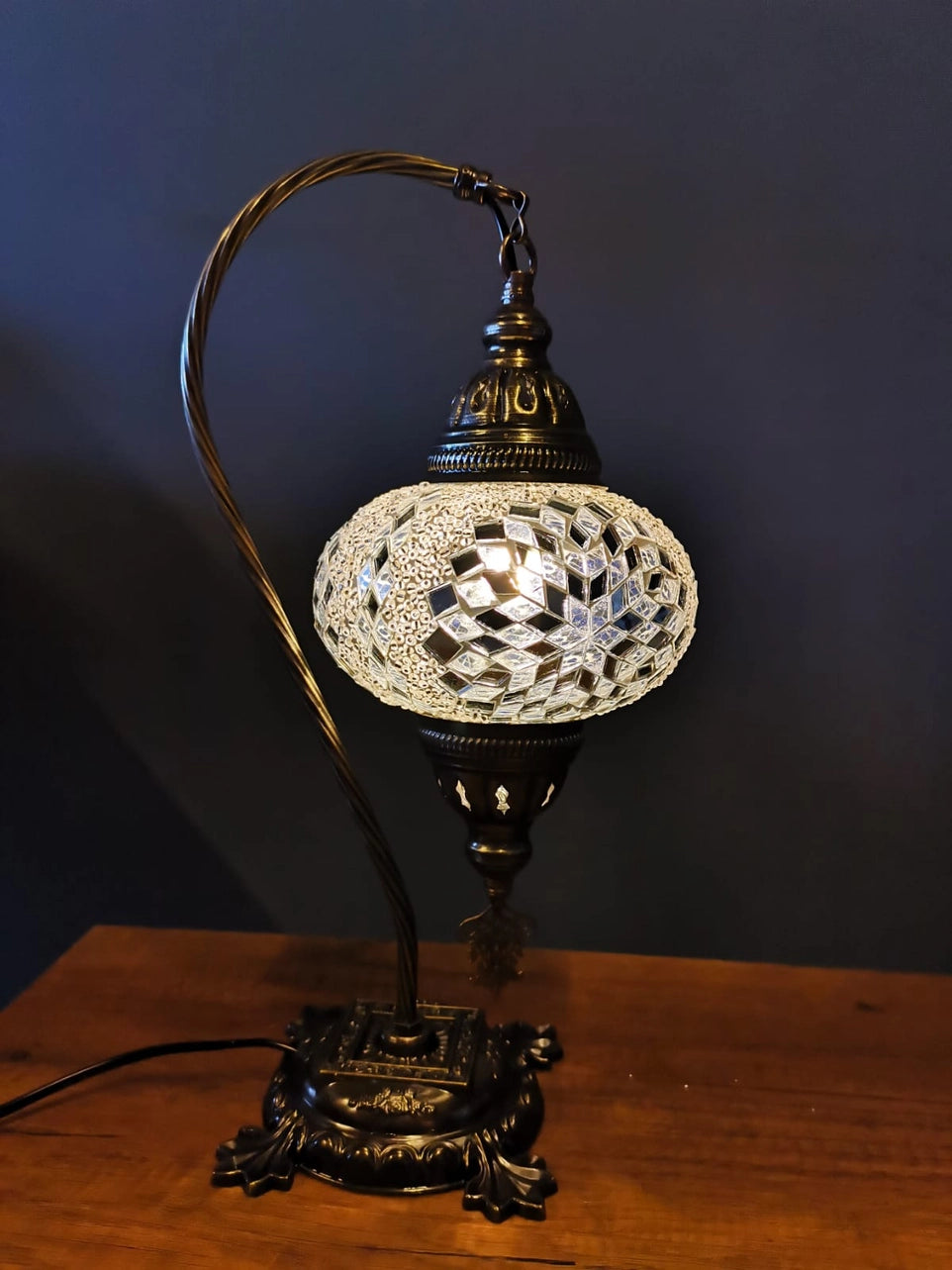 TURKISH MOSAIC GOOSENECK W/ 7" PRESSED SHADE