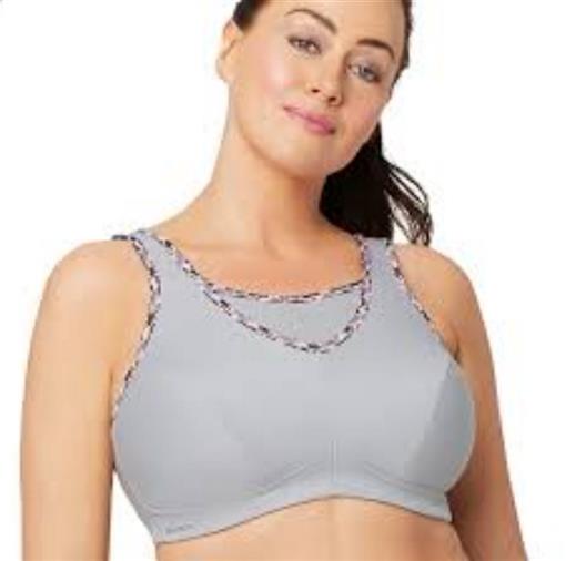 Glamorise No Bounce 36DD Full Figure Sports Bra Camisole Gray Pink Camo Trim