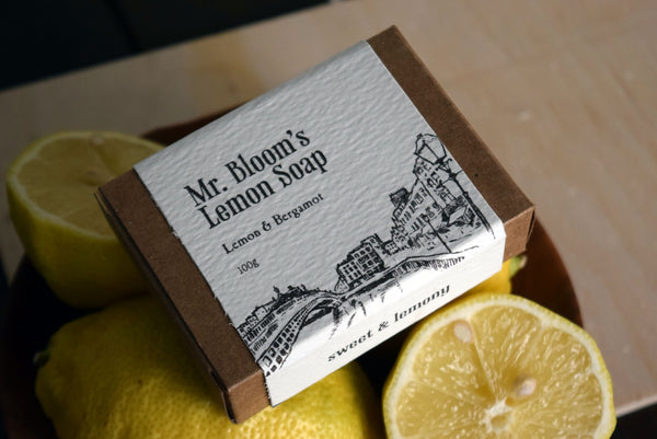 Cold process lemon soap with essential oils, inspired by James Joyce