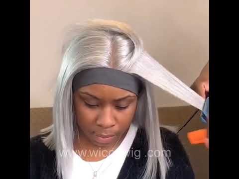 Lace Front Black Wig Half Black Half Blonde Lace Front Wig Silver