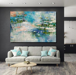 Simple Modern Art, Acrylic Paintings for Living Room, Hand Painted Art ...