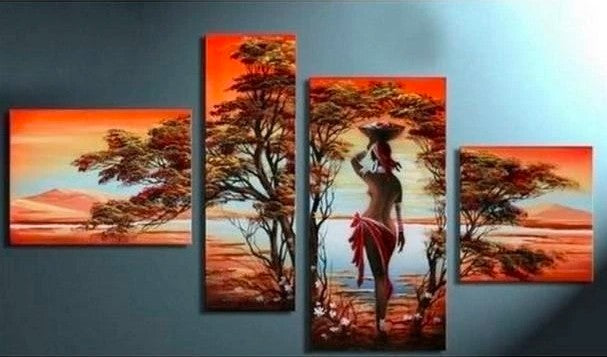African Woman Painting, African Art, Extra Large Painting, Abstract Acrylic Painting