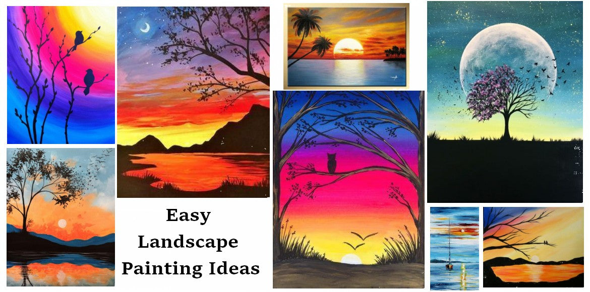 Beautiful Easy Landscape Painting Ideas for Beginners, Sunrise Painting Ideas, Mountain Landscape Painting Ideas, Easy Painting Ideas for Kids, EASY DIY Painting Ideas, Simple Canvas Paintings, Easy Painting on Canvas