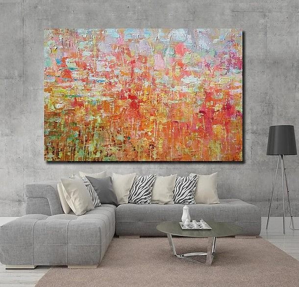 Palette Knife Paintings, Hand Painted Canvas Art, Simple Painting Ideas for Bedroom, Modern Paintings for Living Room