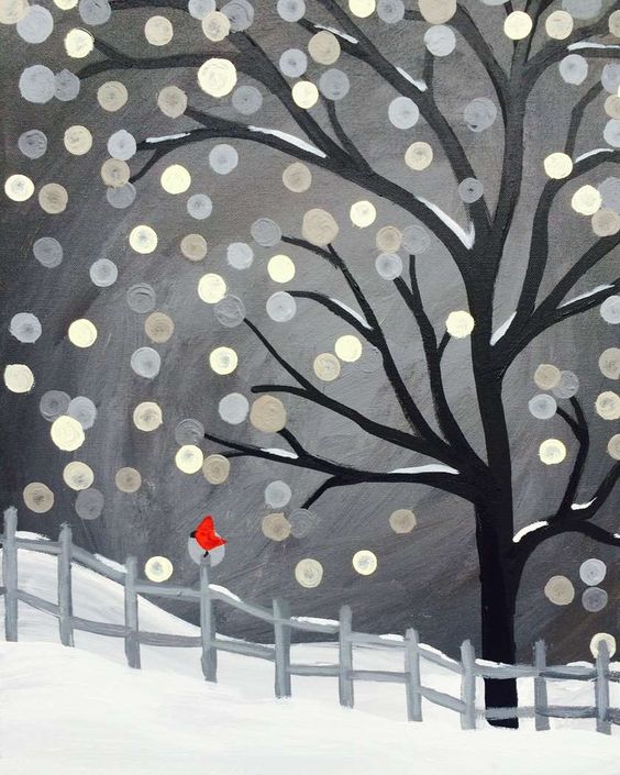 Easy Winter Landscape Paintings, Easy Landscape Painting Ideas for Beginners, Easy Acrylic Paintings, Easy Tree Paintings, Simple DIY Canvas Painting Ideas for Kids