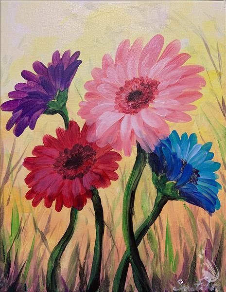 Easy DIY Flower Painting Ideas for Kids, Daisy Painting, Easy Acrylic Flower Painting Ideas, Simple Canvas Painting Ideas for Beginners, Easy Flower Painting Ideas for Beginners