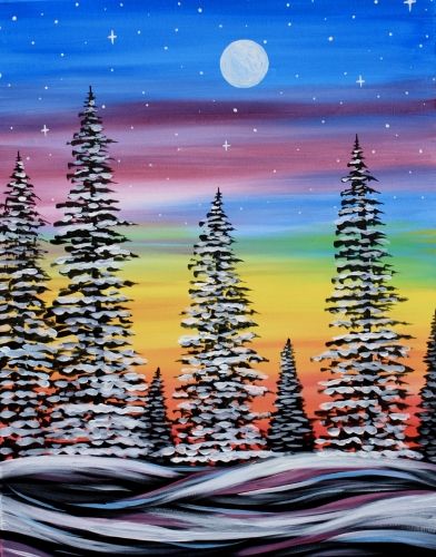 WINTER CANVAS PAINTING FOR KIDS