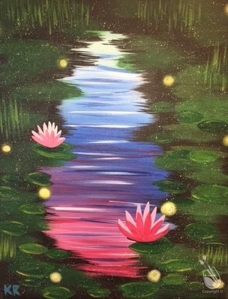 Simple Canvas Painting Ideas for Beginners, Water Lily Pond Painting, Easy Flower Painting Ideas, Easy DIY Flower Painting Ideas for Kids, Easy Acrylic Flower Painting Ideas for Beginners