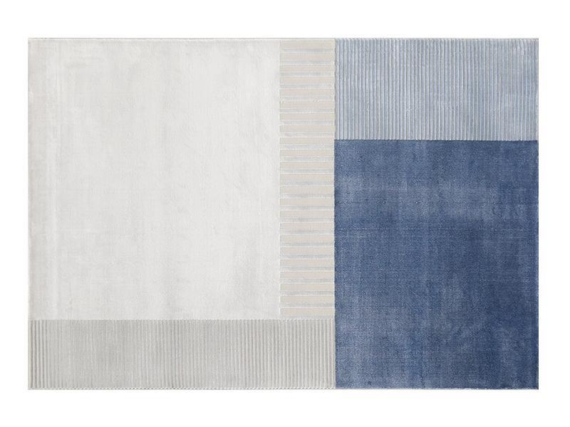 Abstract Geometric Modern Rugs for Living Room, Large Blue Modern Area Rugs, Dining Room Modern Area Rugs, Simple Grey Blue Modern Rugs, Contemporary Modern Rugs for Bedroom