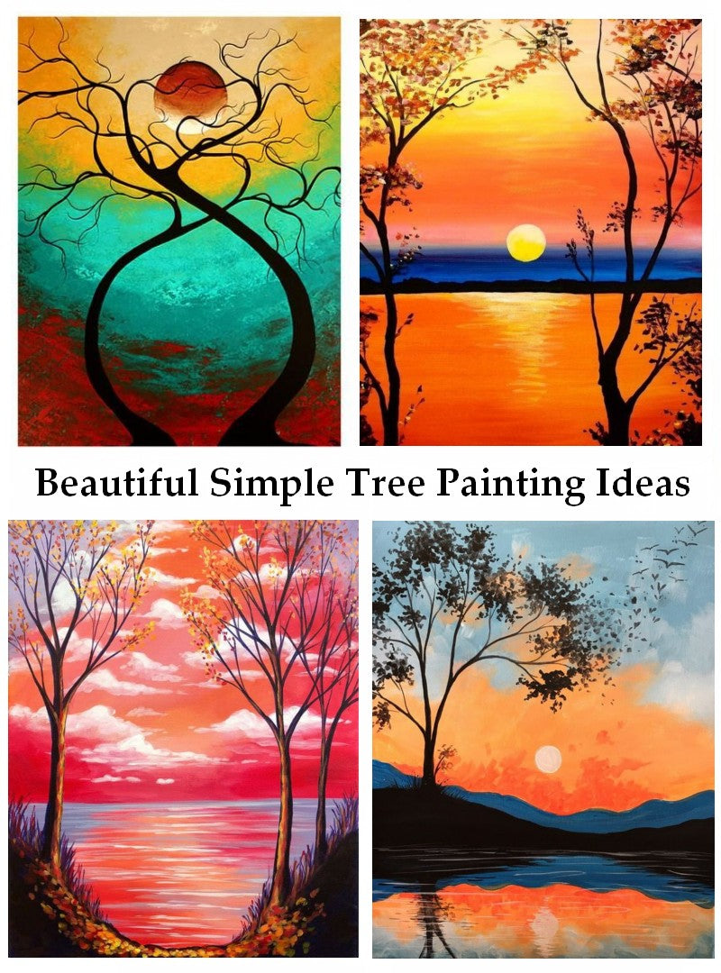 Beautiful Easy Tree Painting Ideas for Beginners, Simple Landscape ...