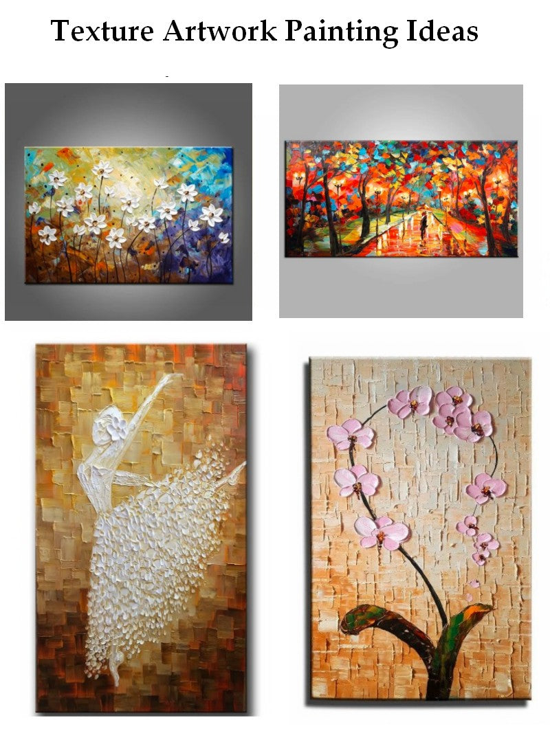 Landscape Texture Wall Art Paintings, Acrylic Texture Paintings, Flower Texture Painting, Beautiful Simple Paintings for Beginners