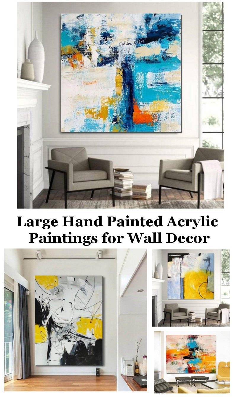 Large Canvas Art Ideas for Living Room, Acrylic Paintings for Bedroom, Hand Painted Canvas Art, Easy Acrylic Painting Ideas, Simple Modern Paintings