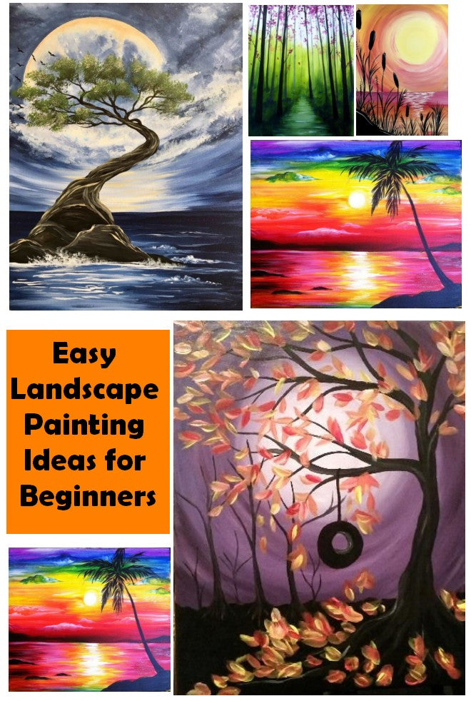 Easy Landscape Painting Ideas for Beginners, Easy Canvas Painting Idea –  HomePaintingDecor