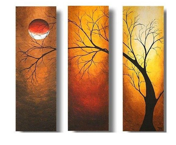 Acrylic Modern Paintings, Acrylic Wall Art Painting, Moon Painting, Tree Painting, Paintings for Bedroom