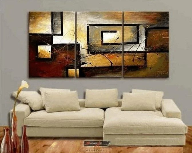 Abstract Painting for Sale, Canvas Painting for Dining Room, Living Room Wall Art Painting, Modern Paintings, 3 Piece Wall Art