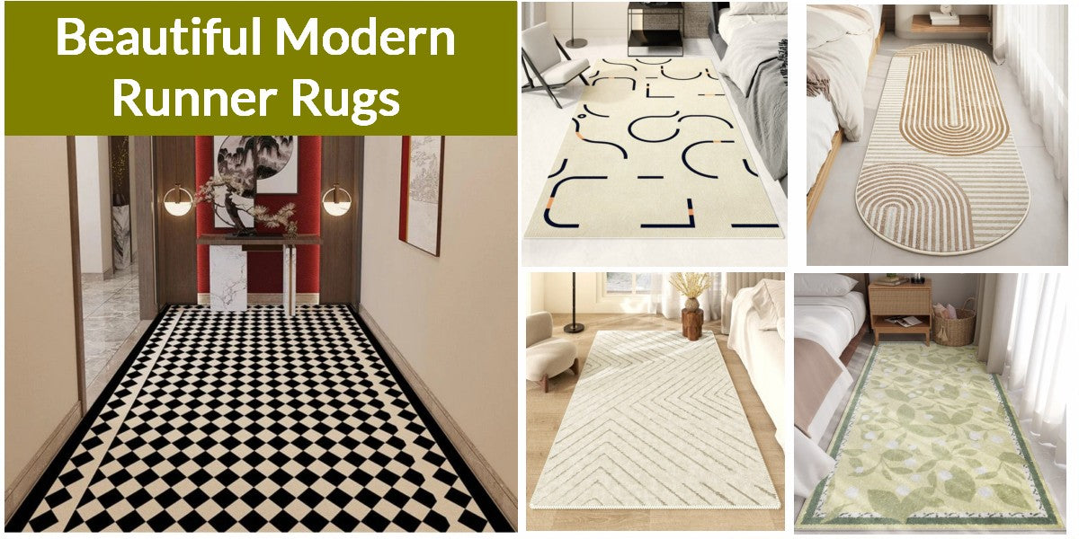 Long Runner Rugs for Hallway, Contemporary Runner Rugs Next to Bed