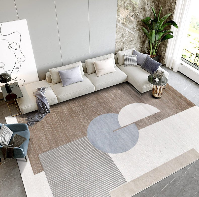 Abstract Geometric Modern Rugs, Contemporary Modern Rugs for Living Room, Bedroom Modern Rugs, Modern Rugs for Dining Room, Beige Contemporary Modern Rugs, Large Modern Rugs for Office