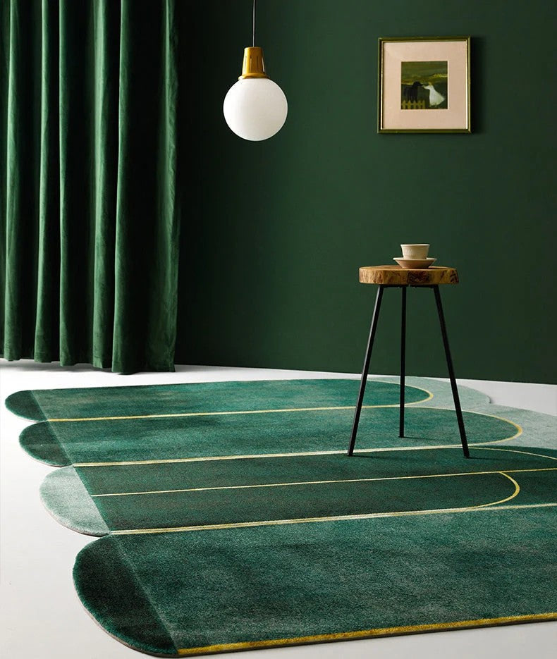 Blackish Green Rugs, Bedroom Floor Carpets, Large Modern Rugs for Dining Room, Modern Geometric Rugs, Abstract Contemporary Rugs for Living Room