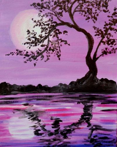 30 Easy Tree Painting Ideas for Beginners, Easy Landscape Painting Ideas, Simple Acrylic Paintings